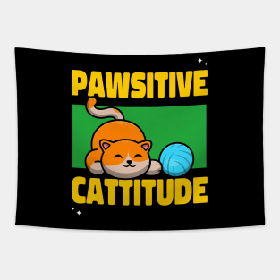 Pawsitive cattitude Tapestry