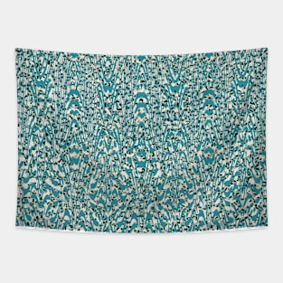 Boho Wilderness No.004 - Exotic Animal Print Texture in Teal Shades Tapestry