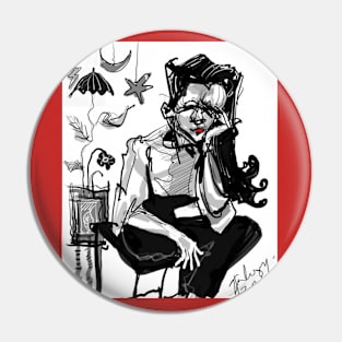 sitting girl Pin