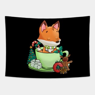 Cute and Lovely Animals with Christmas Vibes Tapestry