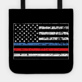 Thin Blue-Red Line Distressed American Flag Tote