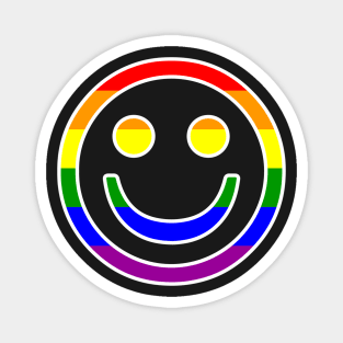 Pride Smiling Face LGBTQ Design Magnet