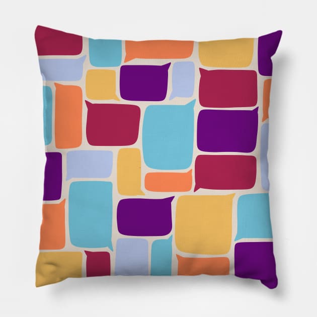 Colorful speech bubble pattern - retro Pillow by SRSigs