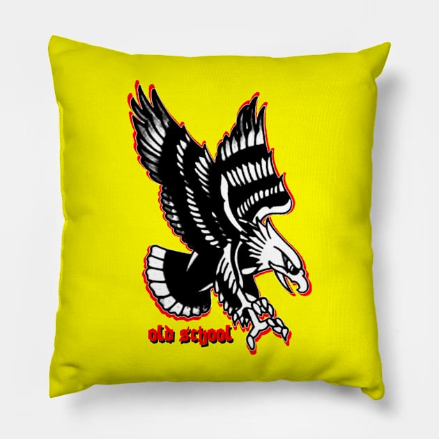 Old school - Eagle Pillow by Diyutaka