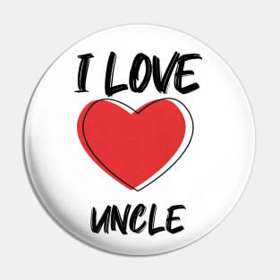 I Love uncle with Red Heart Pin