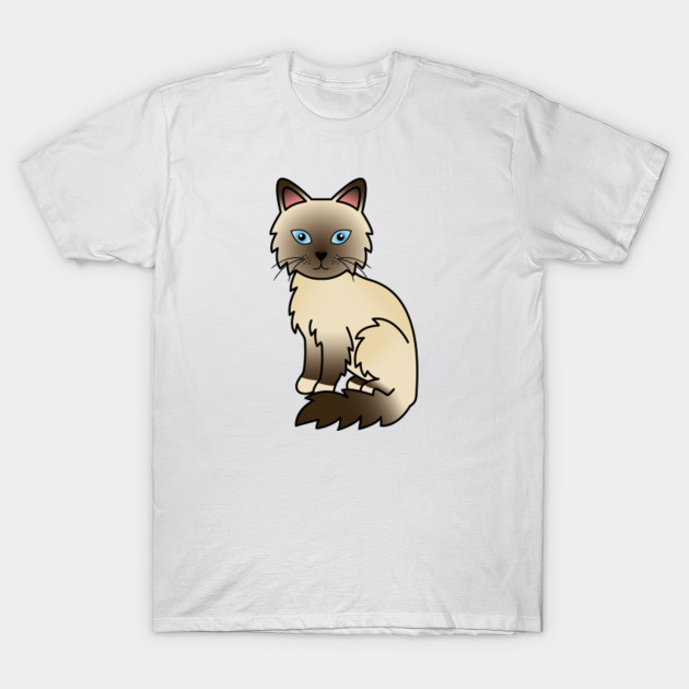Chocolate Point Birman Ragdoll Cute Cartoon Cat Illustration