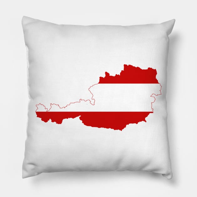 Austria Flag Map Pillow by Historia