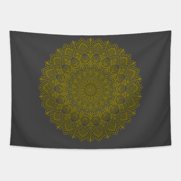 Golden Mandala Tapestry by Mandala & Me