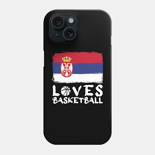 Serbia Loves Basketball Phone Case by Arestration