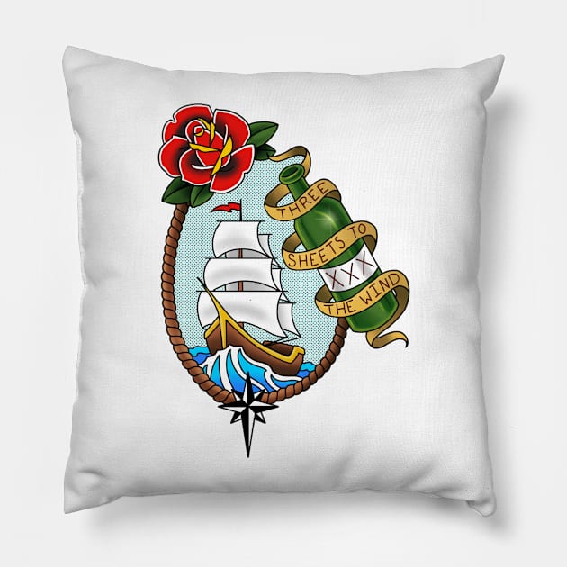 Three Sheets to the Wind Pillow by ArtbyKory