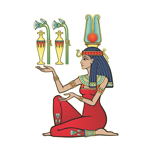 Isis Goddess in Red - Ancient Egypt - Isis - T-Shirt | TeePublic