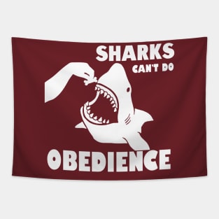 Shark Obedience - white Tapestry