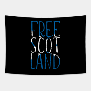 FREE SCOTLAND, Scottish Independence Saltire Flag Text Slogan Tapestry