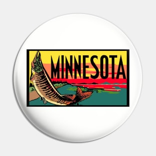 Vintage Style Minnesota Fish Design Pin