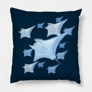 Manta Ray Graphic Design Pillow