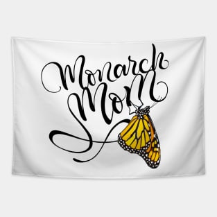 Monarch Mom Handlettering with Butterfly Illustration Tapestry