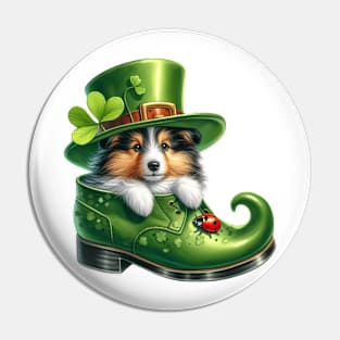 Shetland Sheepdog Shoes For Patricks Day Pin