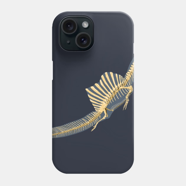 Spinosaurus Aegyptiacus (skeleton and silhouette surfacing) Phone Case by NikSwiftDraws