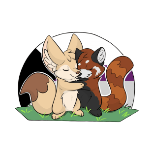 Demisexual - Fennec Fox + Red Panda Hug T-Shirt