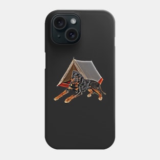 Dog camping.camping with dogs. Rottweiler Phone Case