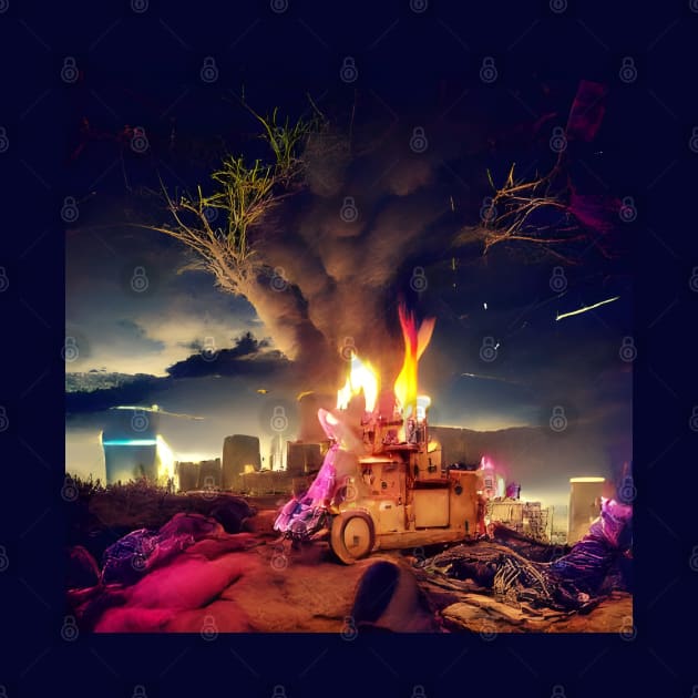 Dark Post- Apocalyptic Wonderland in a Fire by DSQuality Design