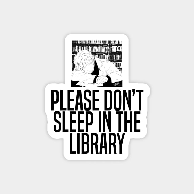 Banana Fish - Ash Lynx Please Don't Sleep in The Library Magnet by MykaAndSalmon