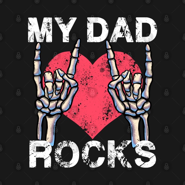 My Dad Rocks Lets rock Rock&Roll Vintage Retro Daddy Concert by MerchBeastStudio