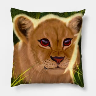 Lion Cub - White Pillow