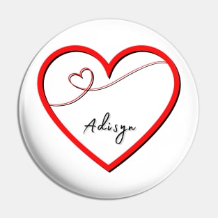 ADISYN  Name in Heart personalized name gift Pin