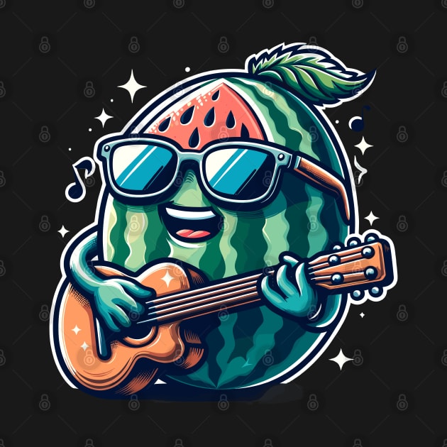 Melon Playing Guitar by Graceful Designs