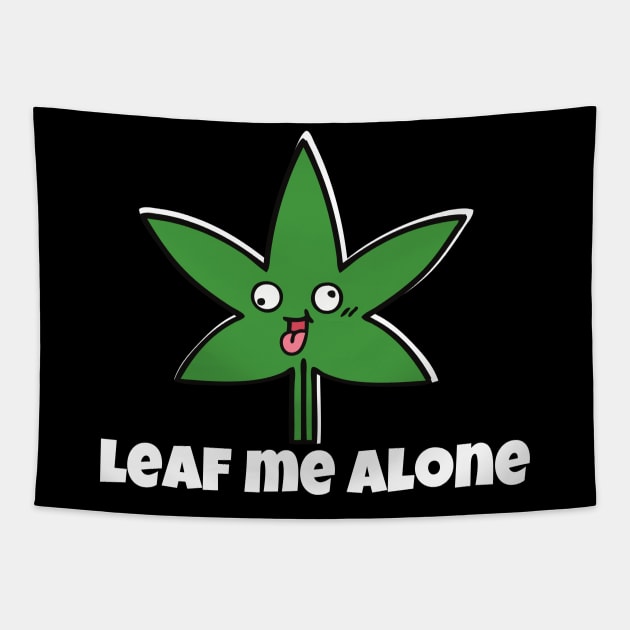 Just Leaf Me Alone - Funny word Tapestry by mook design