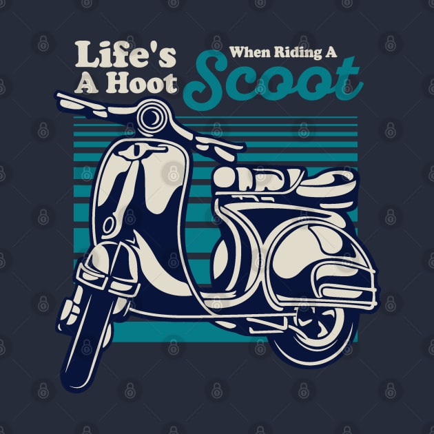 Retro Life Is A Hoot When You Ride A Scoot by meowstudio