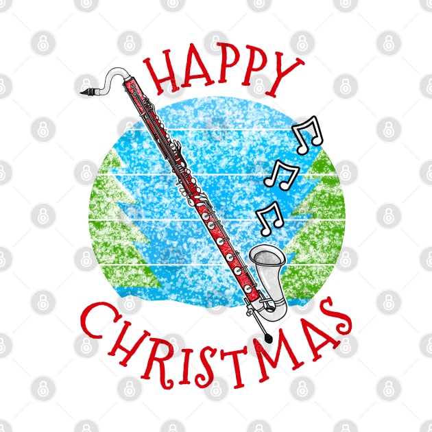 Christmas Bass Clarinet Clarinetist Woodwind Musician Xmas 2022 by doodlerob