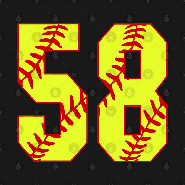 Fastpitch Softball Number 58 #58 Softball Shirt Jersey Uniform Favorite Player Biggest Fan by TeeCreations