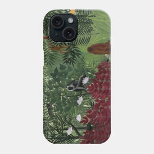 Tropical Forest with Monkeys by Henri Rousseau Phone Case