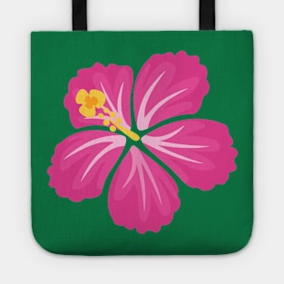 Pink Hand Drawn Hibiscus Flower Tote