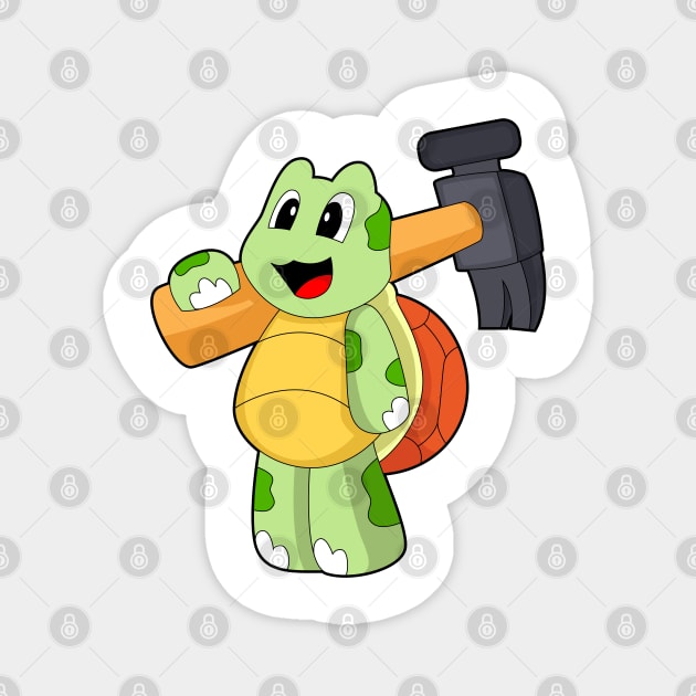 Turtle Handyman Hammer Magnet by Markus Schnabel