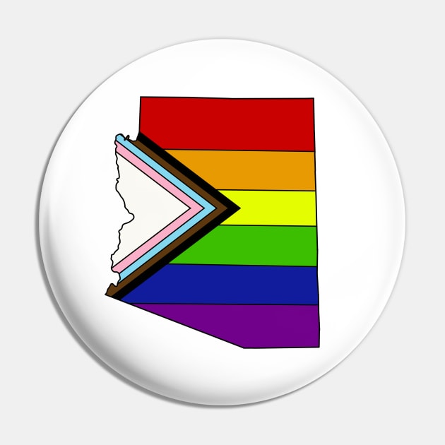 Progress pride flag - Arizona Pin by TheUndeadDesign