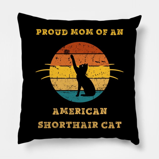 american shorthair mom cat Pillow by vaporgraphic