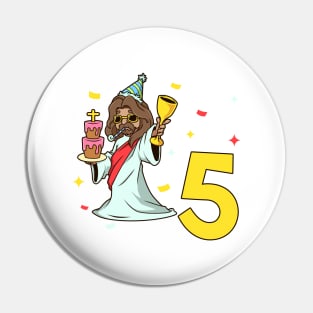 I am 5 with Jesus - kids birthday 5 years old Pin