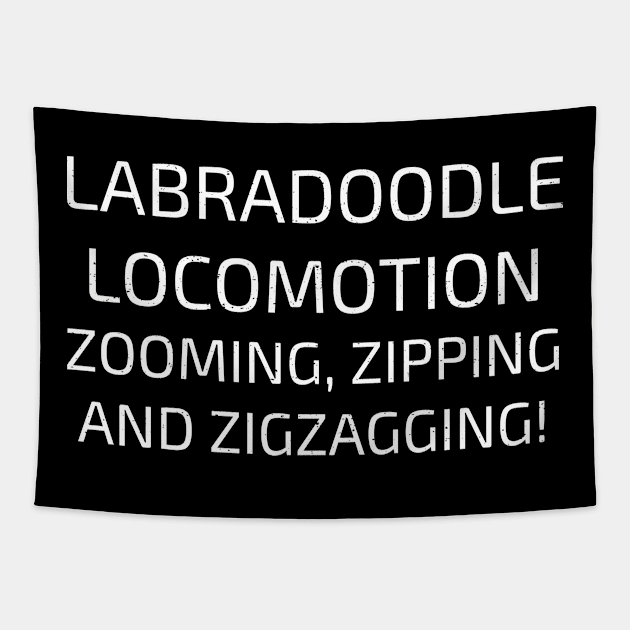 Labradoodle Locomotion Zooming Tapestry by trendynoize