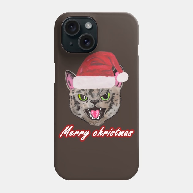 Santa cat Phone Case by deadblackpony