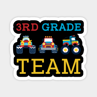 Monster Truck Team 3rd Grade Back To School Teacher Student Magnet