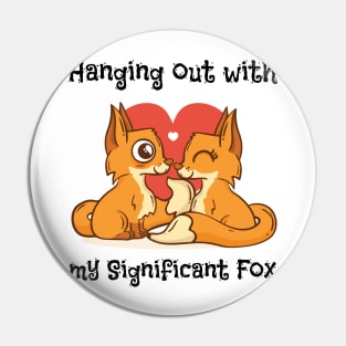 Fox Love For Women Girls Kids Heart Present Poses Pin