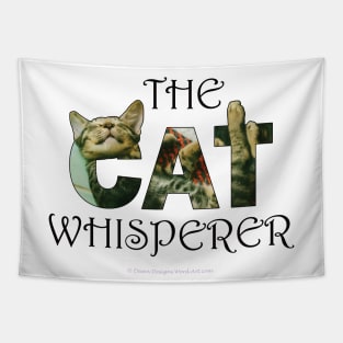 The Cat Whisperer - tabby cat oil painting word art Tapestry