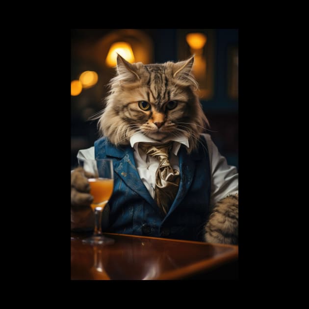 Fancy Beer Cat by JensenArtCo