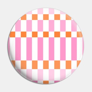 Pink and Orange Checkered Pattern Pin