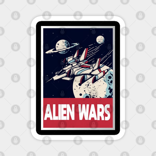 Alien Wars Magnet by JHFANART