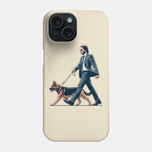 John Wick Walking with his Dog Phone Case