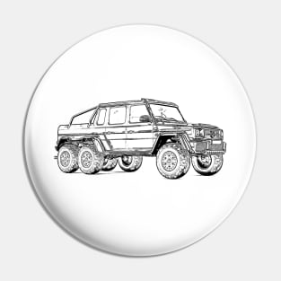 G63 6X6 Truck Wireframe Pin